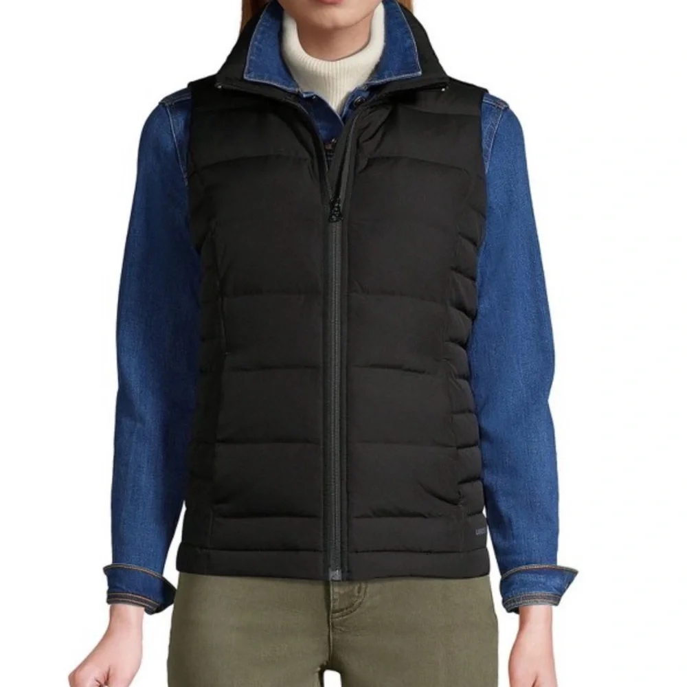 Lands' End Black Puffer Vest NWT - Picture 1 of 9